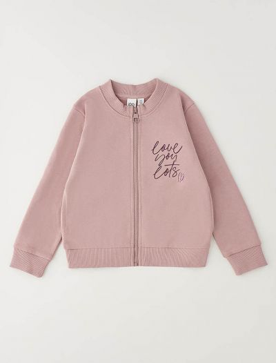 Maglia in felpa aperta I Do - mauve