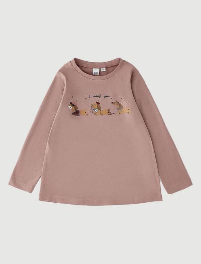 T-shirt manica lunga I Do - mauve