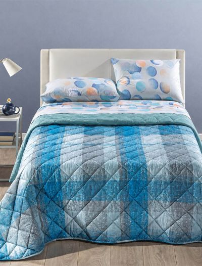 Quilt 1 piazza e mezza Caleffi - blu