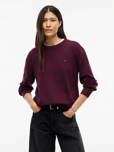 Maglia manica lunga Tommy Jeans - prugna