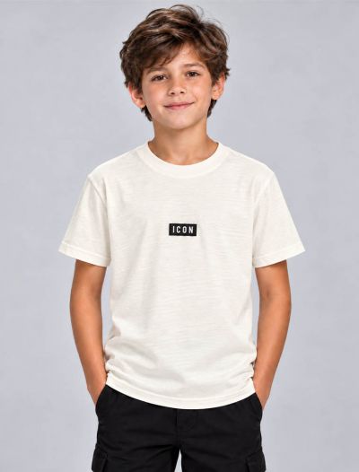 T-shirt manica corta Icon - panna