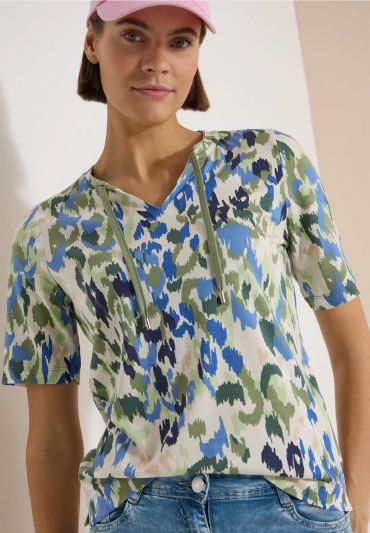 T-shirt manica corta curvy Cecil - verde