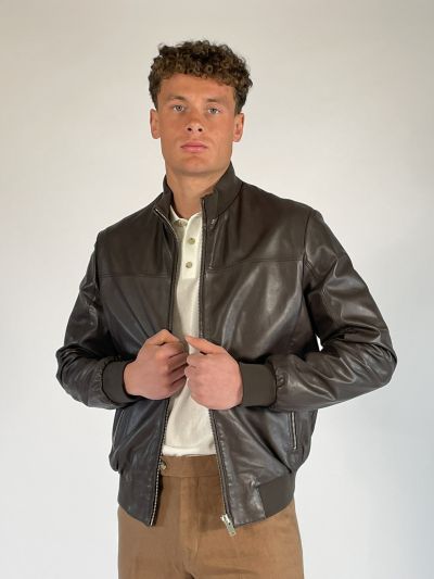 Giubbino in pelle Talenti - moro