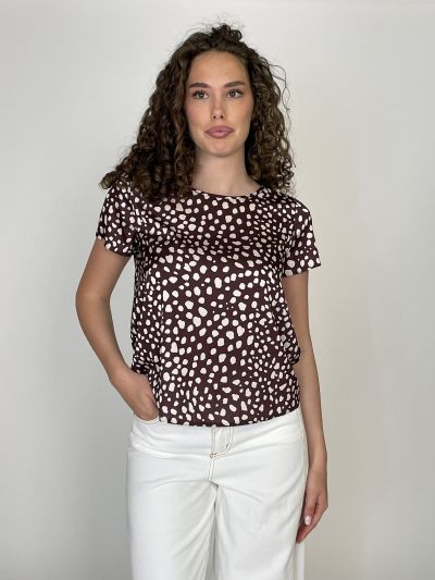 Camicia manica corta Rinascimento - cioccolato