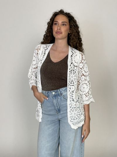 Cardigan Susy Mix - bianco