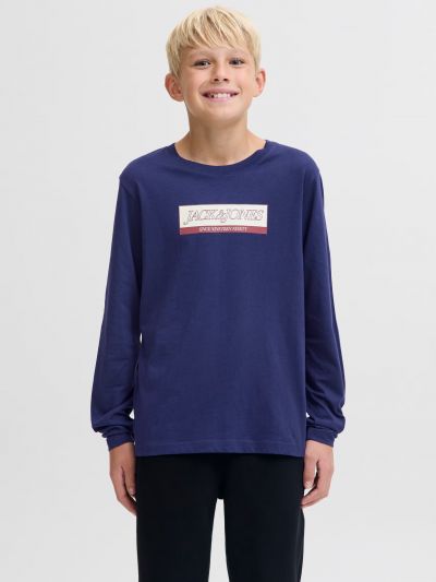 T-shirt manica lunga Jack & Jones - oceano