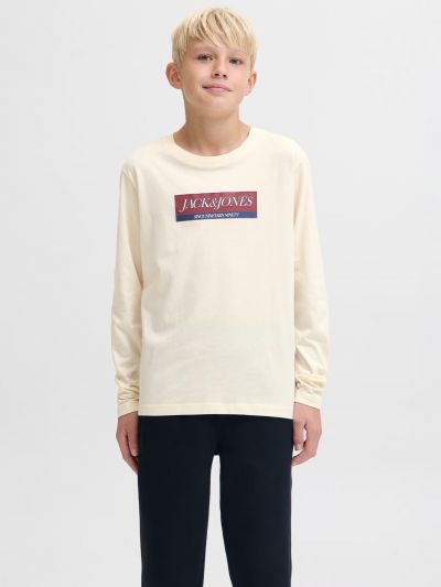T-shirt manica lunga Jack & Jones - antique white
