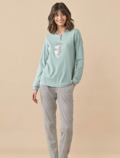Pigiama lungo Noidinotte - verde acqua