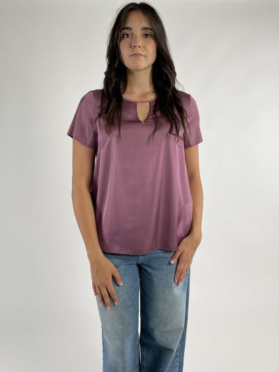 Camicia manica corta Rinascimento Curvy - rosa antico