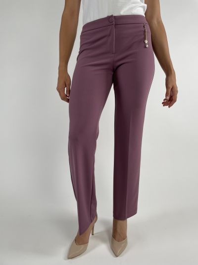 Pantalone curvy Rinascimento Curvy - rosa antico