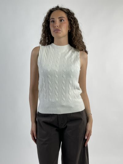 Pullover senza maniche Knit - San Babila - gesso