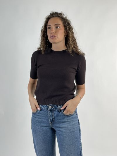 Maglia manica corta Knit - San Babila - cioccolato