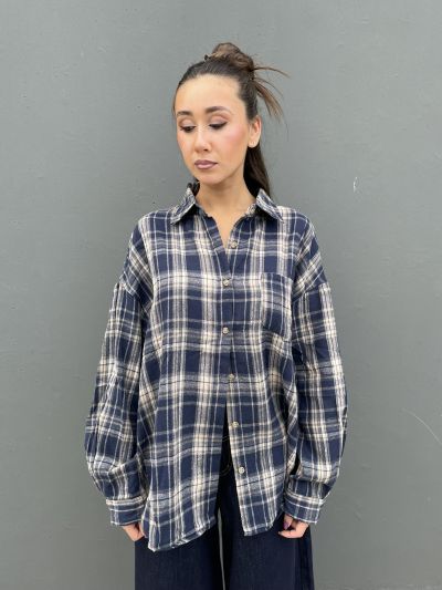 Camicia manica lunga giovane Auda - blu beige